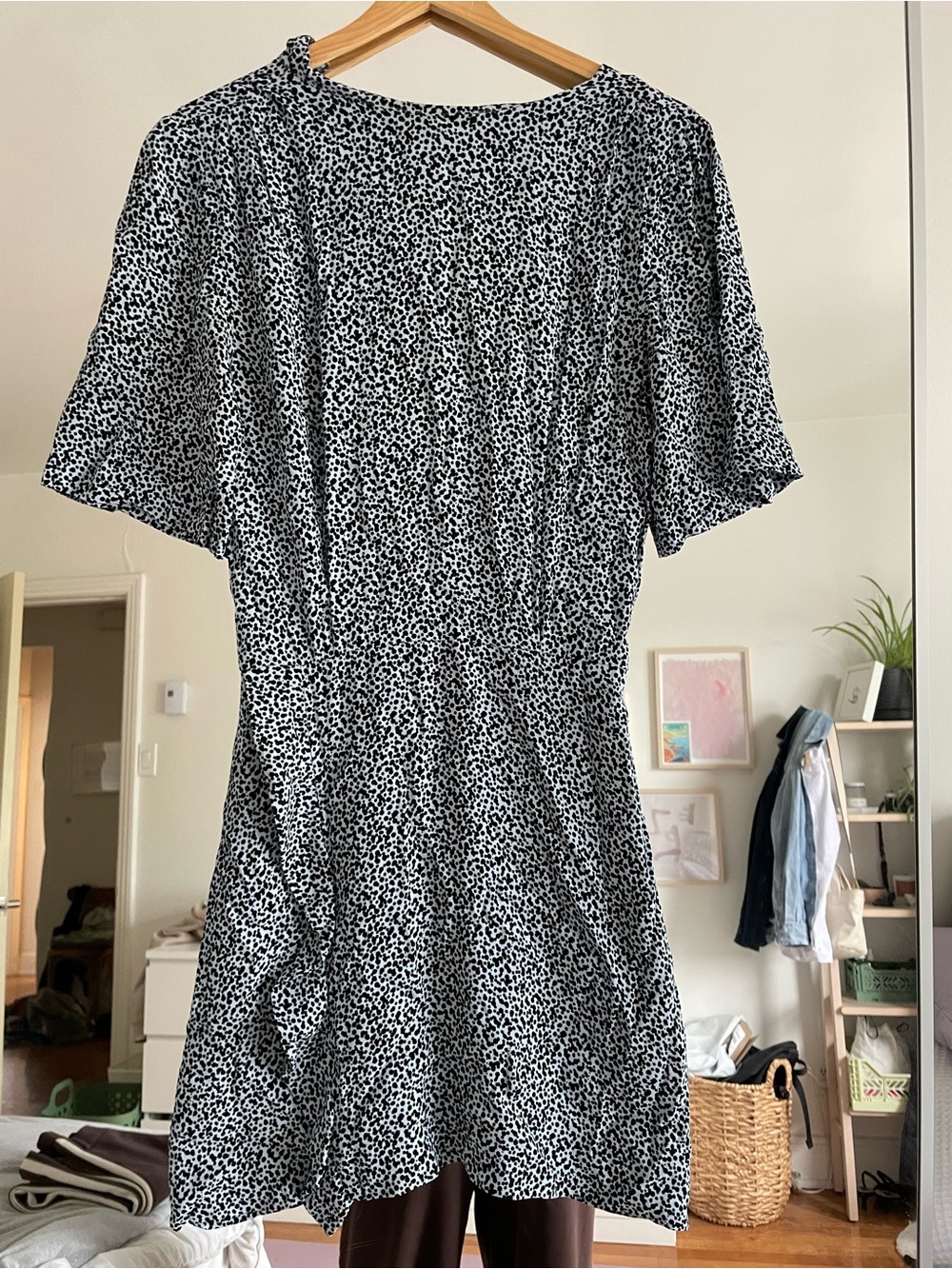 & Other Stories Black and Light blue pattern Short Sleeve Dress